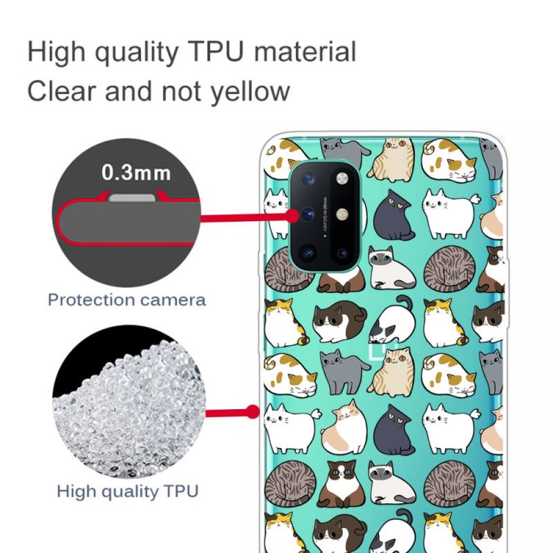 Coque Oneplus 8t Transparente Multiples Chats