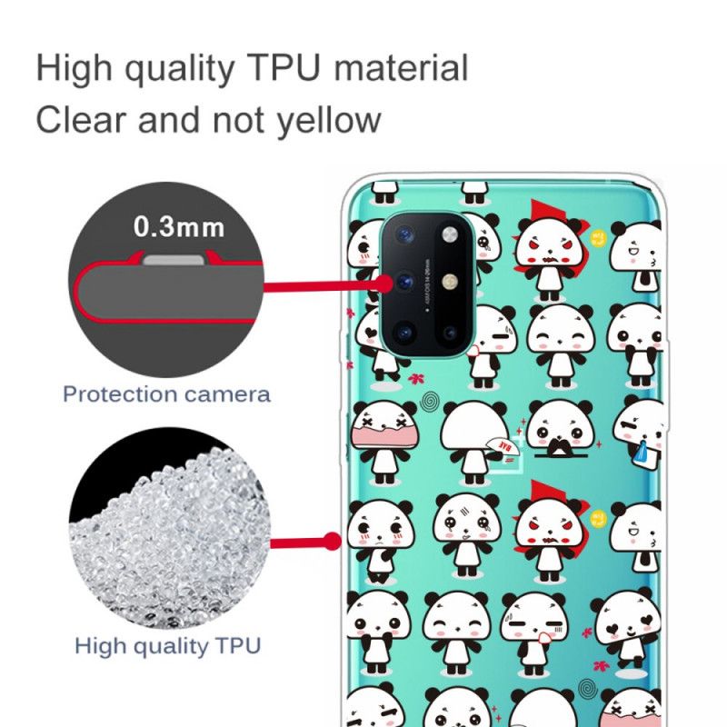 Coque Oneplus 8t Transparente Pandas Funny