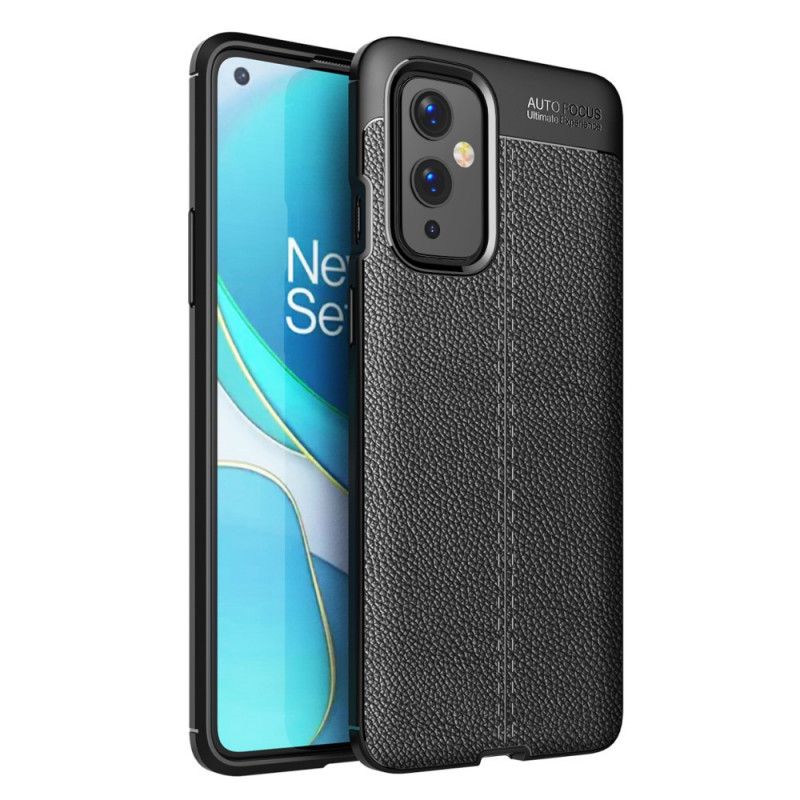 Coque Oneplus 9 Effet Cuir Litchi Double Line