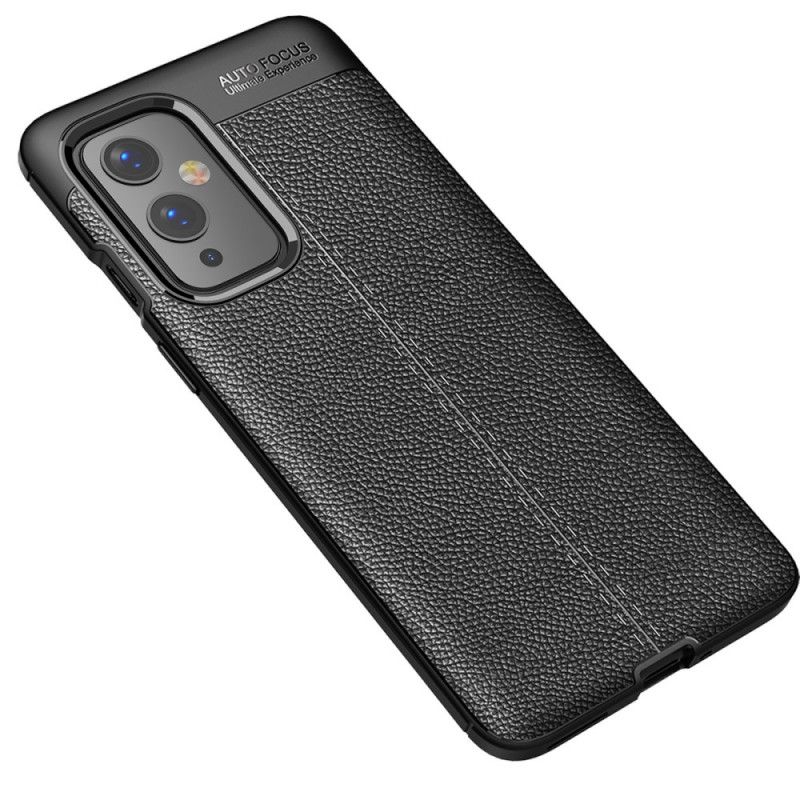 Coque Oneplus 9 Effet Cuir Litchi Double Line