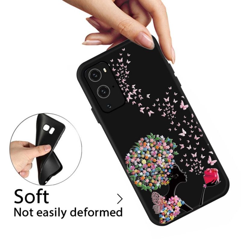 Coque Oneplus 9 Femme À La Tête Fleurie