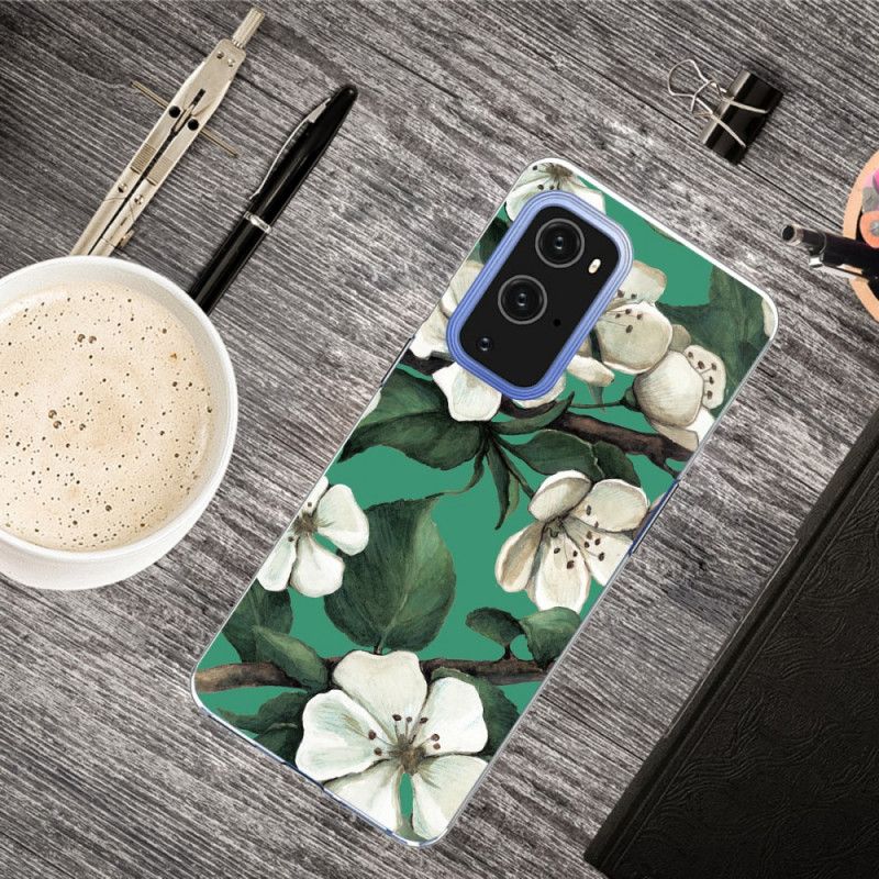 Coque Oneplus 9 Fleurs Blanches Peintes