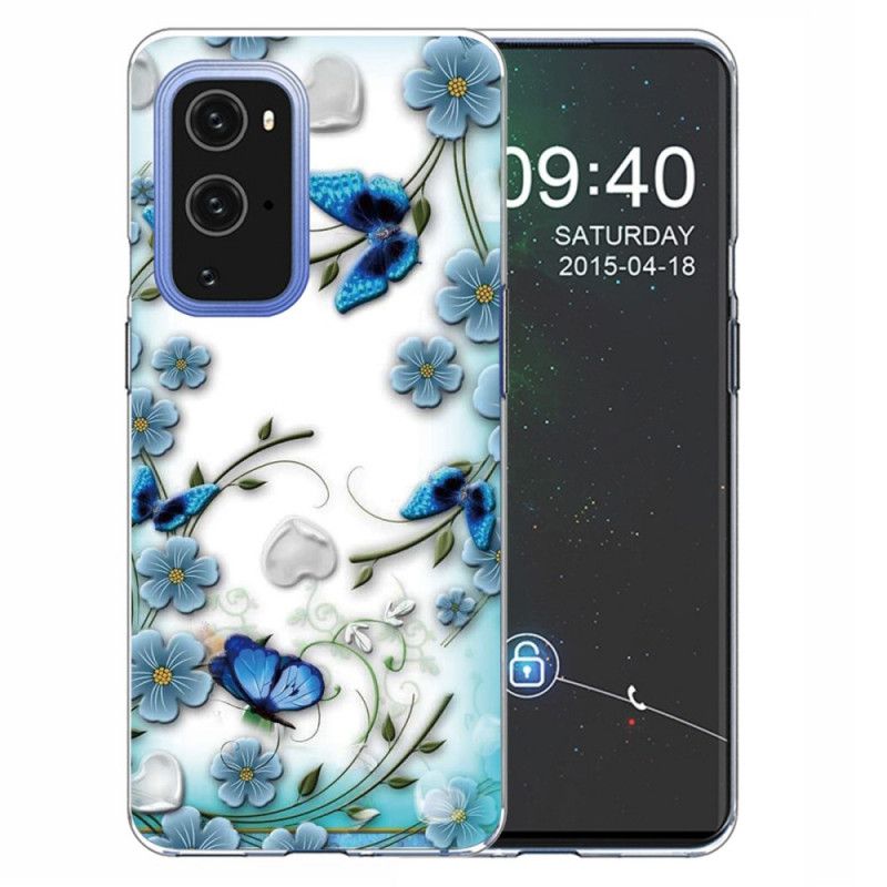 Coque Oneplus 9 Papillons Et Fleurs Rétros