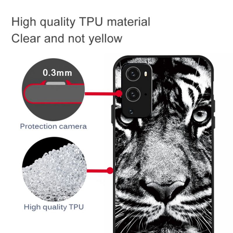 Coque Oneplus 9 Pro Tigre Noir Et Blanc