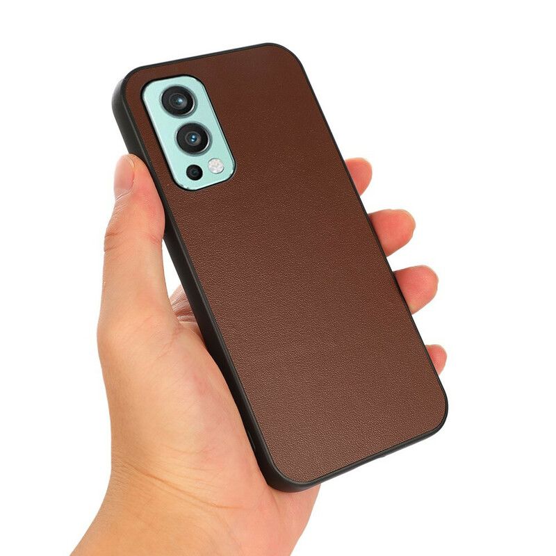 Coque OnePlus Nord 2 5G Véritable Cuir Litchi