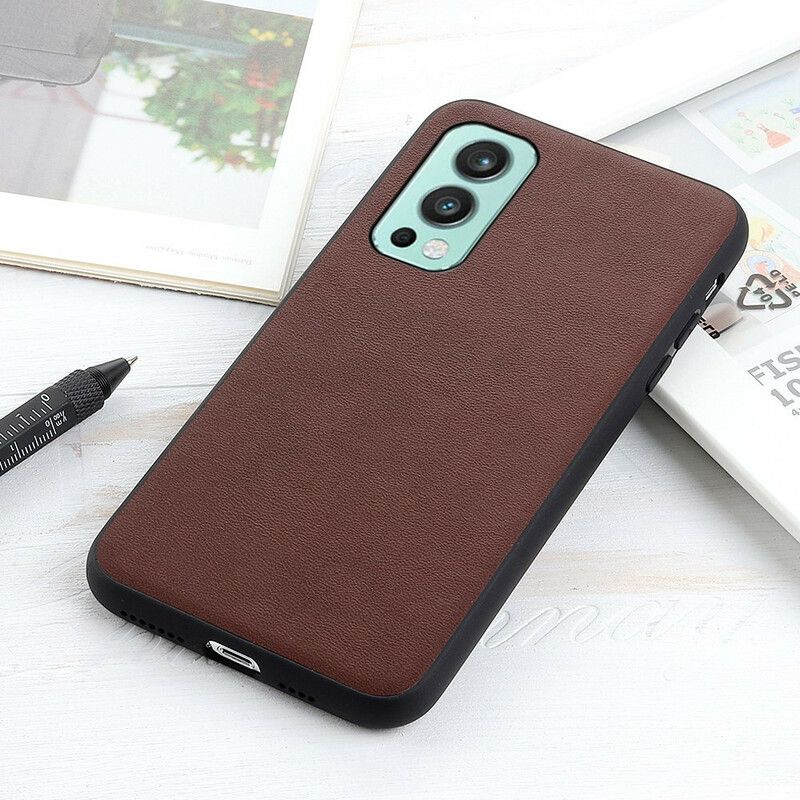 Coque OnePlus Nord 2 5G Véritable Cuir Litchi