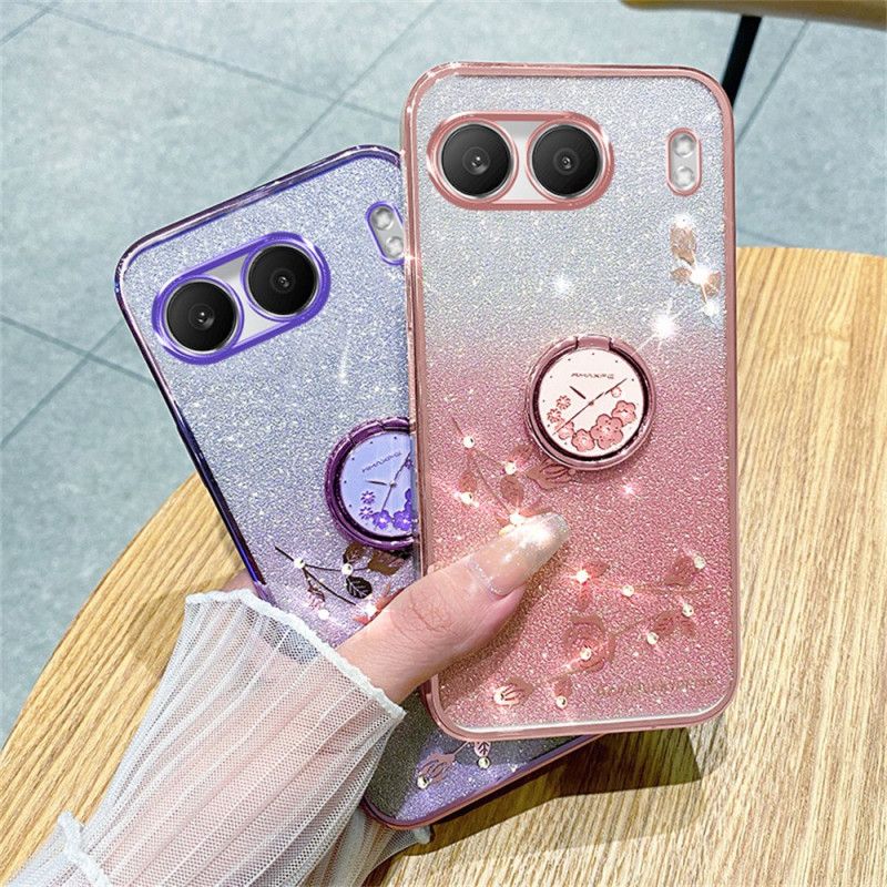 Coque OnePlus Nord 4 Anneau-Support Paillettes et Strass KADEM