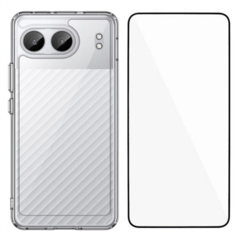 Coque OnePlus Nord 4 Transparente avec Protection Écran en Verre Trempé