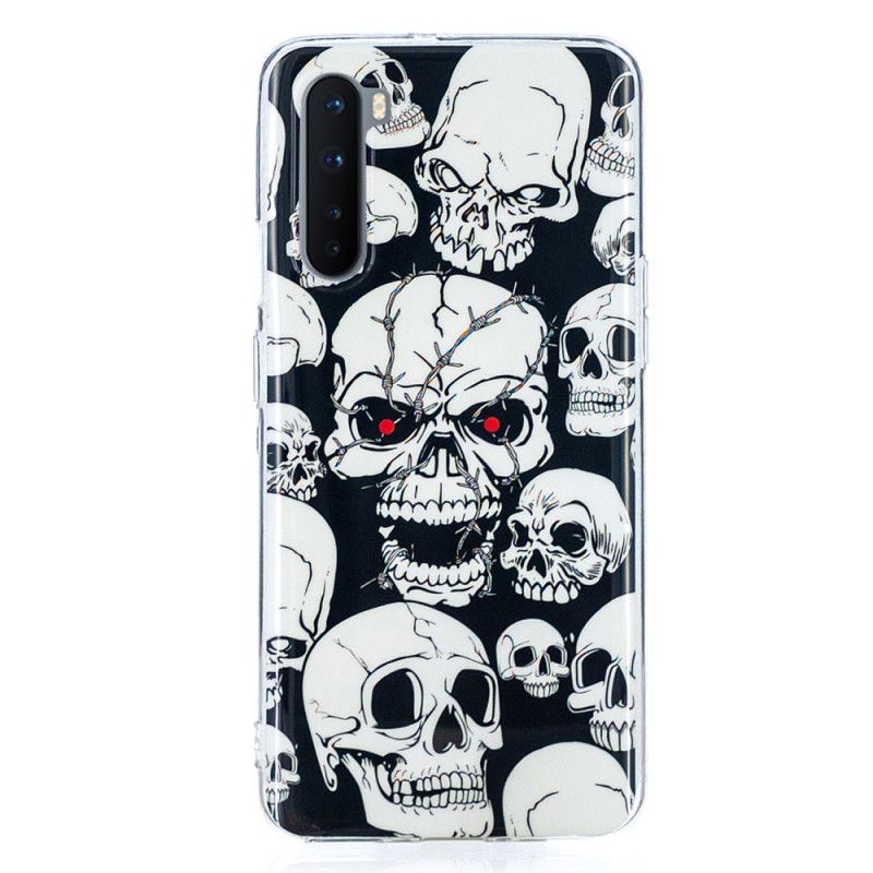 Coque Oneplus Nord Attention Têtes De Mort Fluorescente