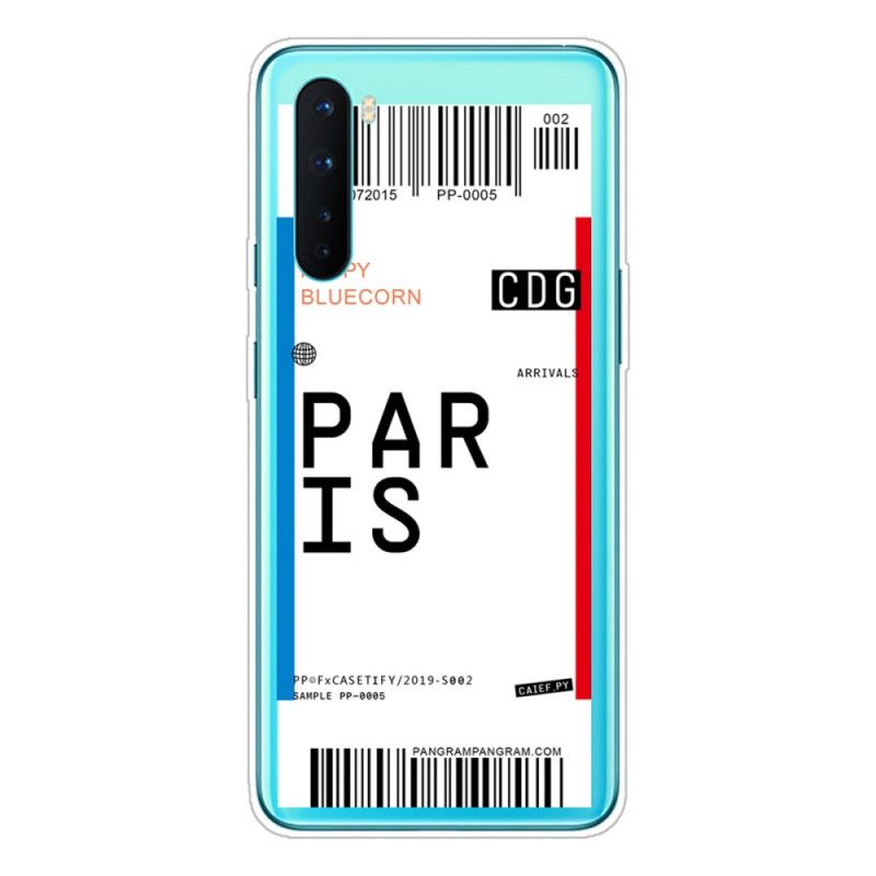 Coque Oneplus Nord Boarding Pass To Paris