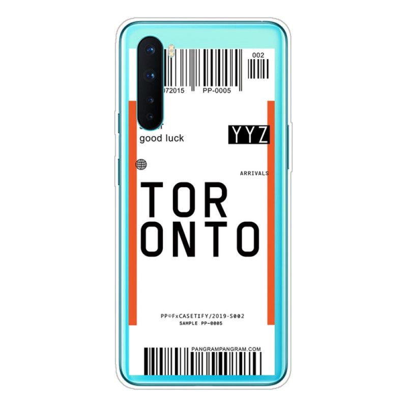 Coque Oneplus Nord Boarding Pass To Toronto