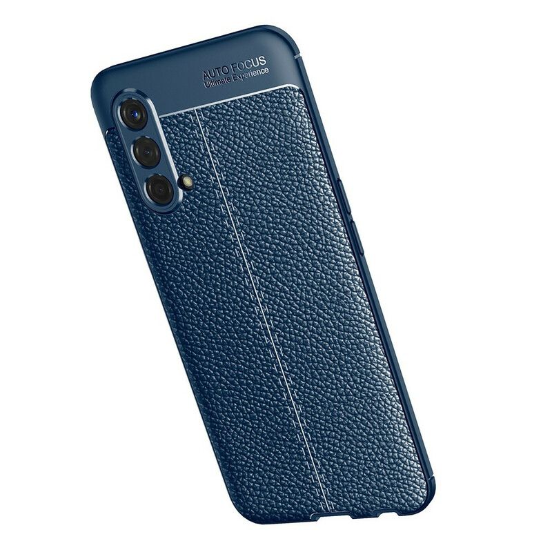 Coque OnePlus Nord CE 5G Effet Cuir Litchi Double Line