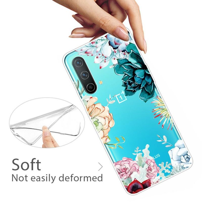 Coque OnePlus Nord CE 5G Transparente Fleurs Aquarelle