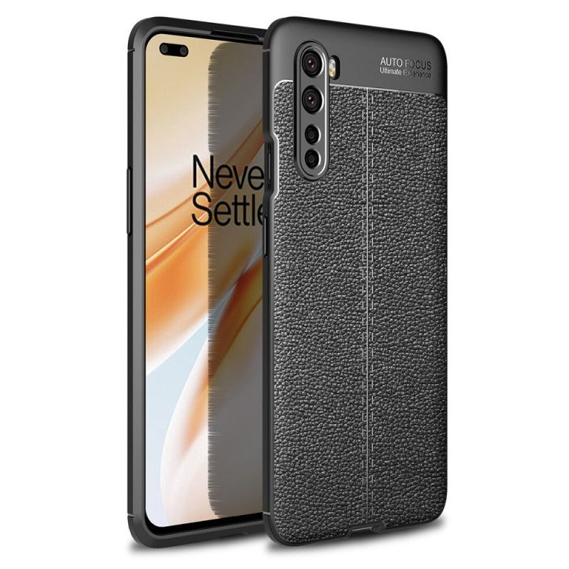 Coque Oneplus Nord Effet Cuir Litchi Double Line