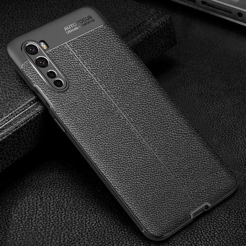 Coque Oneplus Nord Effet Cuir Litchi Double Line