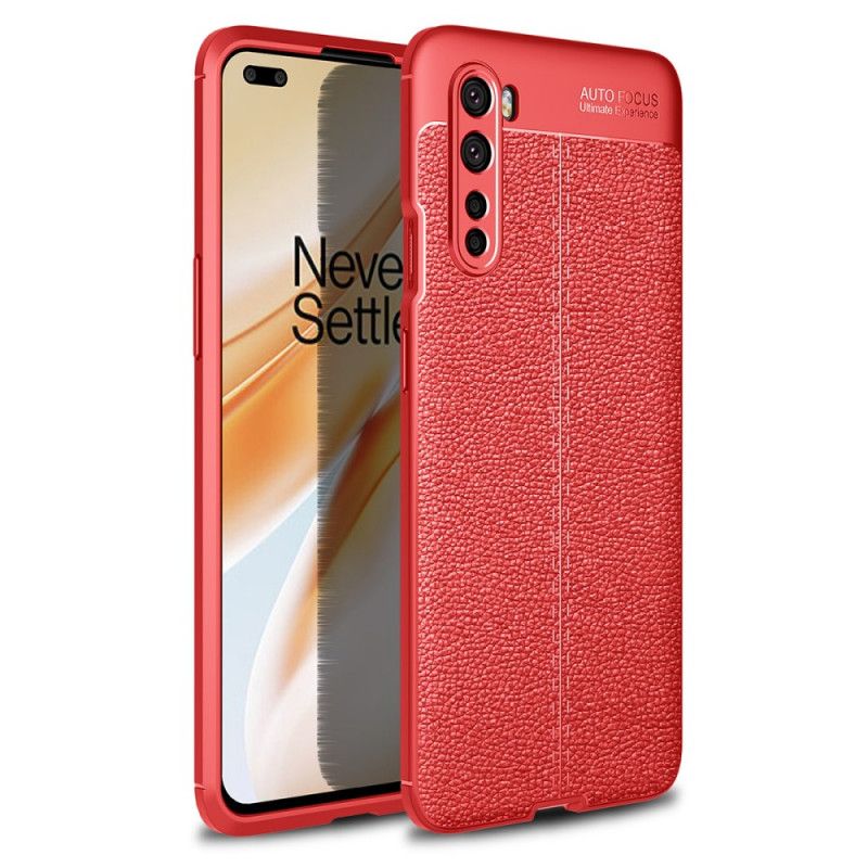 Coque Oneplus Nord Effet Cuir Litchi Double Line