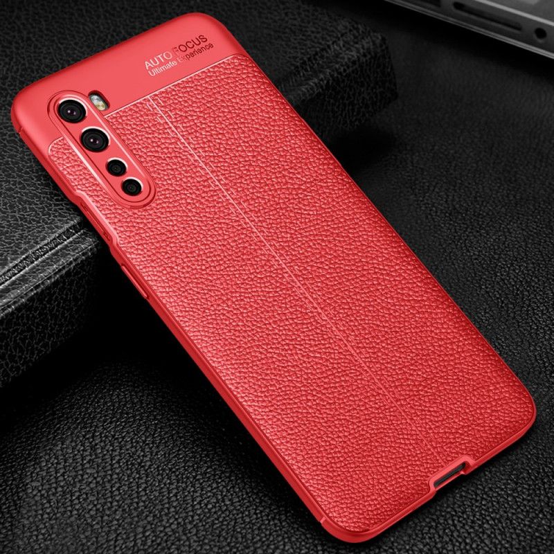 Coque Oneplus Nord Effet Cuir Litchi Double Line