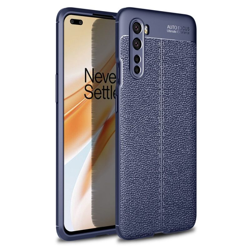 Coque Oneplus Nord Effet Cuir Litchi Double Line