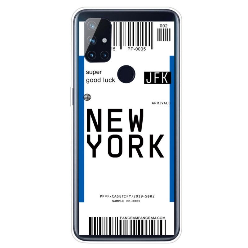 Coque Oneplus Nord N10 Boarding Pass To New York