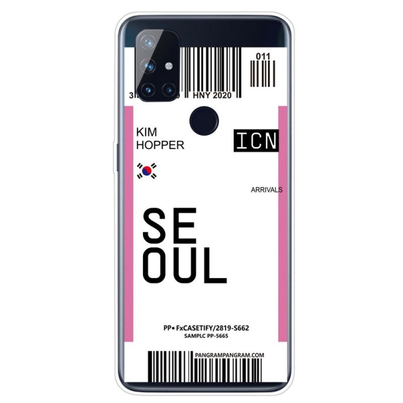 Coque Oneplus Nord N10 Boarding Pass To Seoul