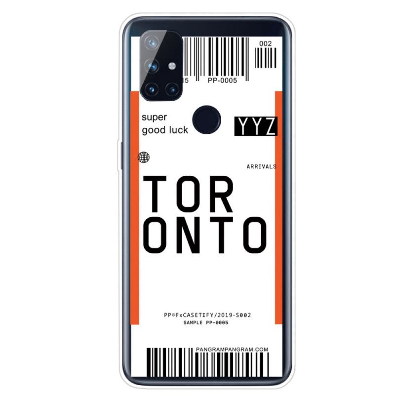 Coque Oneplus Nord N10 Boarding Pass To Toronto