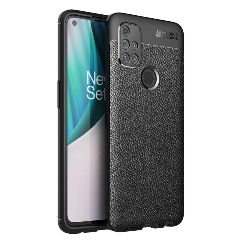 Coque Oneplus Nord N10 Effet Cuir Litchi Double Line