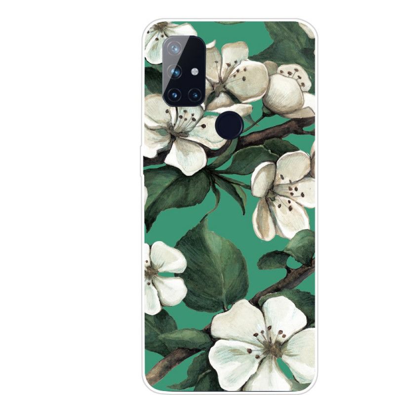 Coque Oneplus Nord N10 Fleurs Blanches Peintes