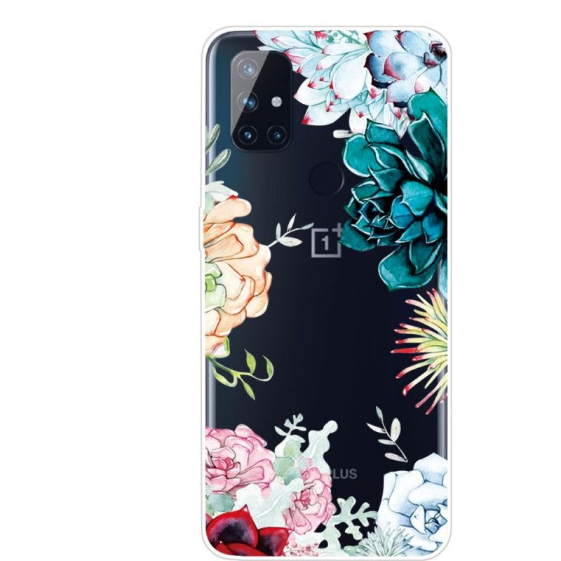 Coque Oneplus Nord N10 Transparente Fleurs Aquarelle