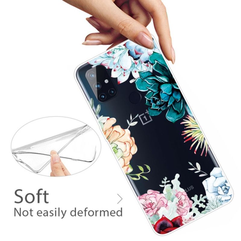 Coque Oneplus Nord N10 Transparente Fleurs Aquarelle