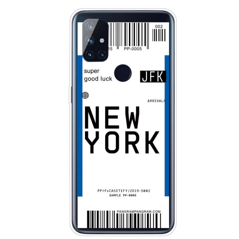 Coque Oneplus Nord N100 Boarding Pass To New York