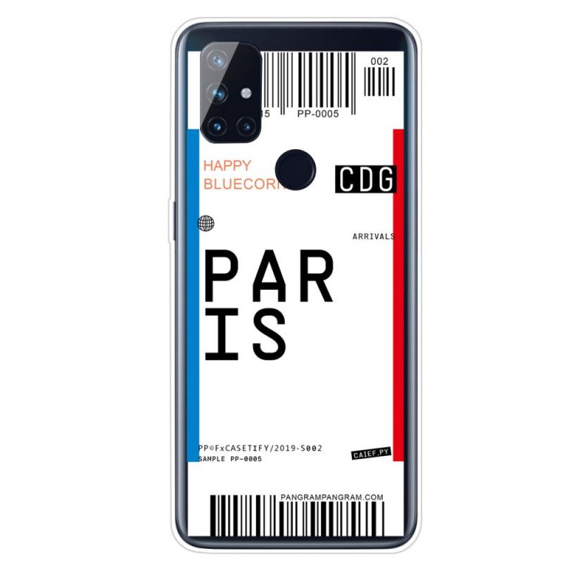 Coque Oneplus Nord N100 Boarding Pass To Paris