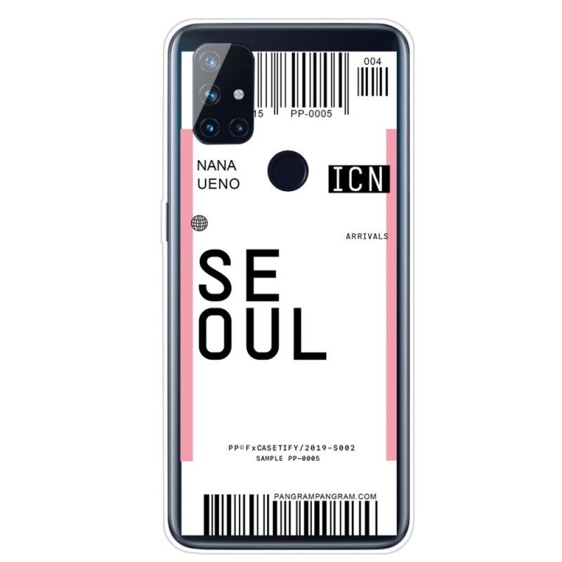 Coque Oneplus Nord N100 Boarding Pass To Seoul