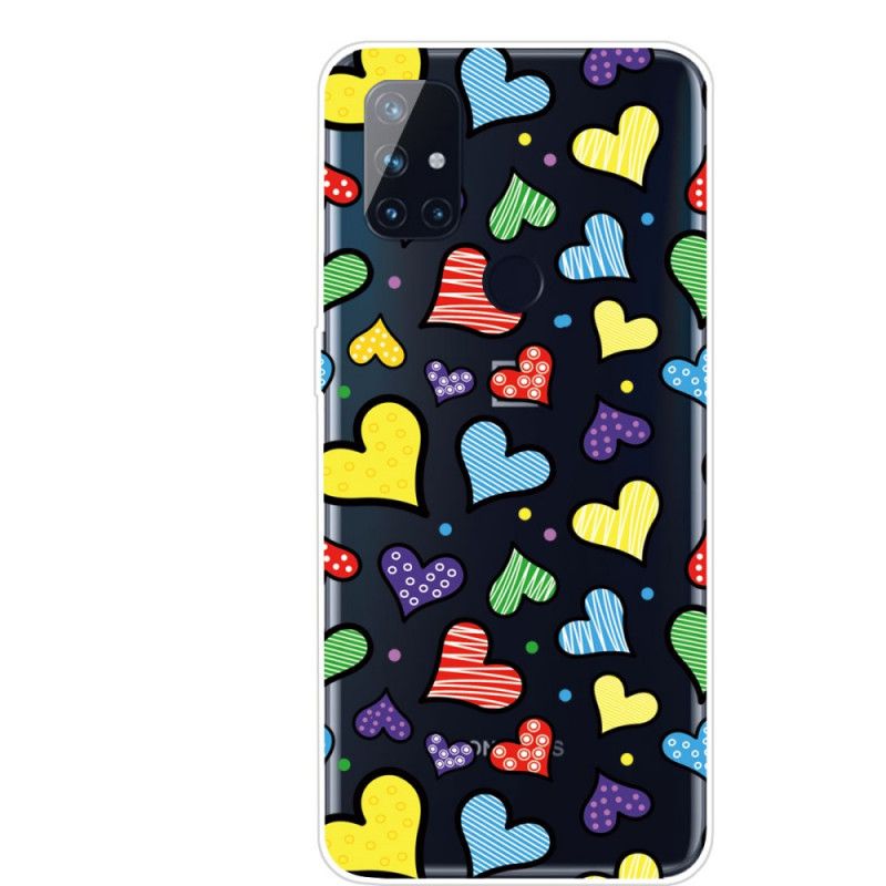 Coque Oneplus Nord N100 Coeurs Multicolores