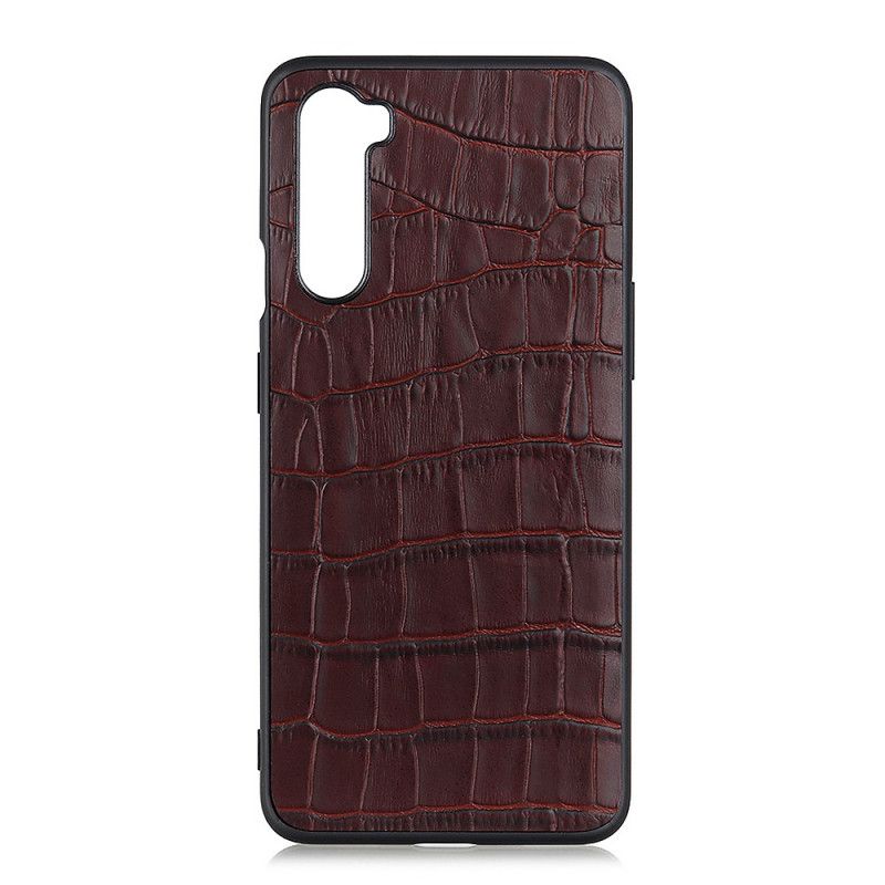 Coque Oneplus Nord Véritable Cuir Texture Crocodile