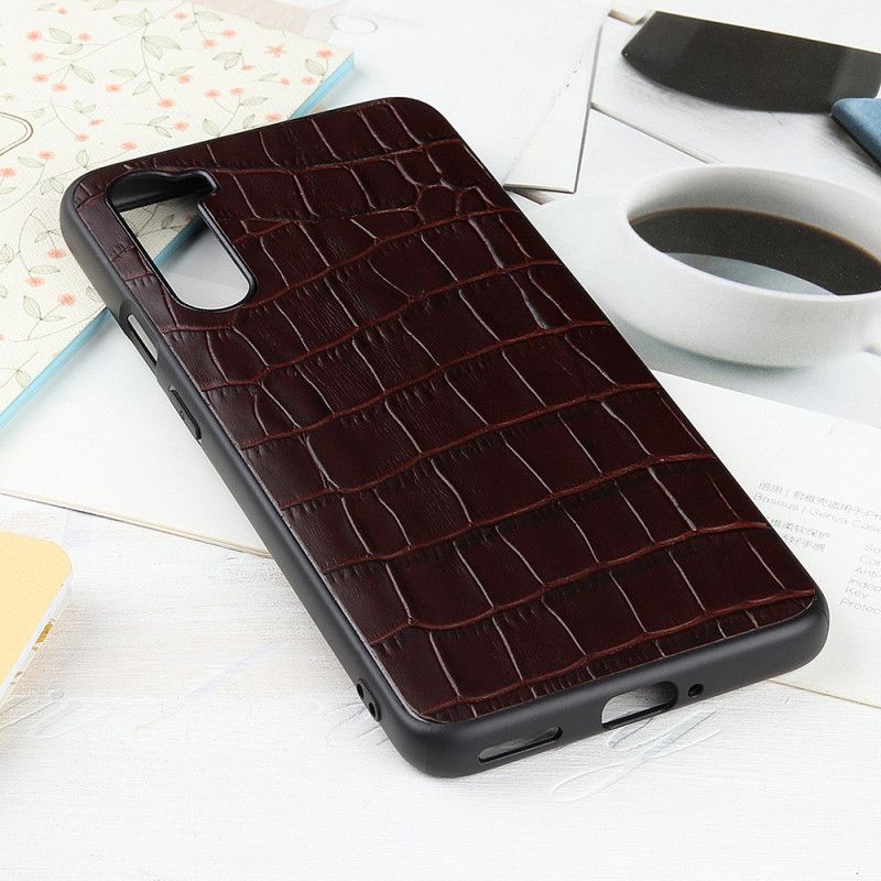 Coque Oneplus Nord Véritable Cuir Texture Crocodile