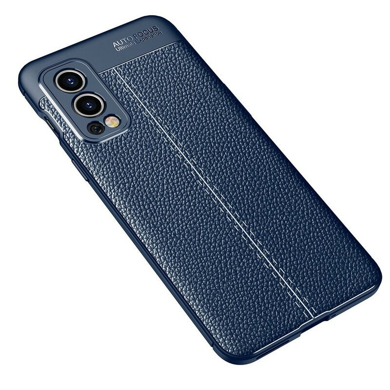 Coque Pour OnePlus Nord 2 5G Effet Cuir Litchi Double Line