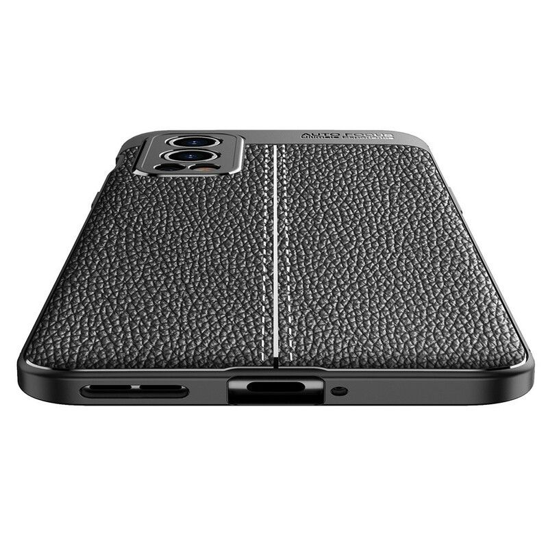 Coque Pour OnePlus Nord 2 5G Effet Cuir Litchi Double Line