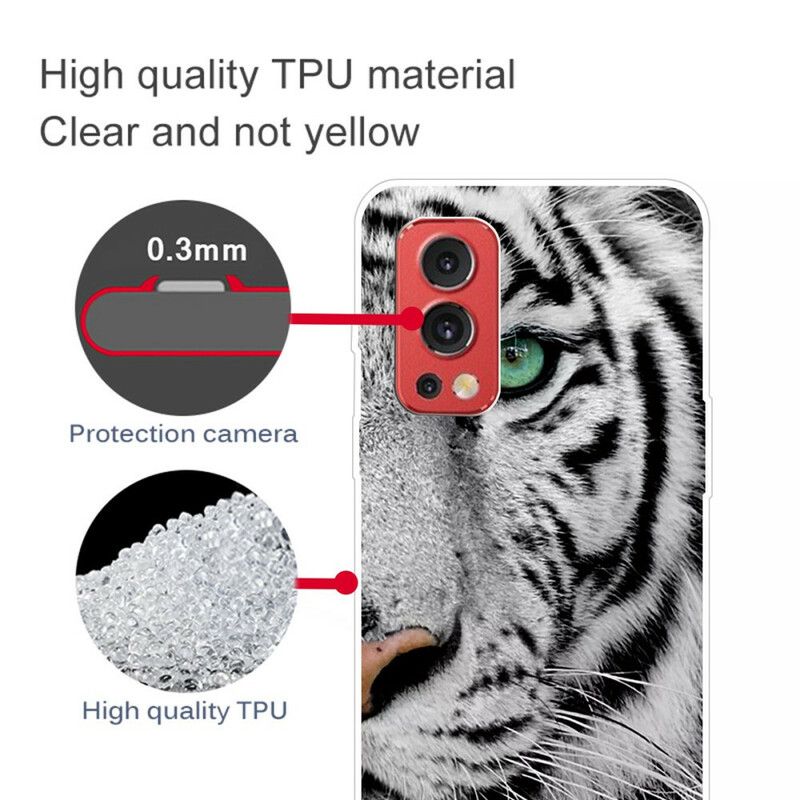 Coque Pour OnePlus Nord 2 5G Face De Tigre