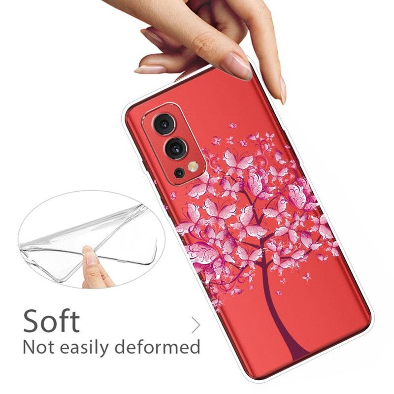 Coque Pour OnePlus Nord 2 5G Transparente Arbre À Papillons