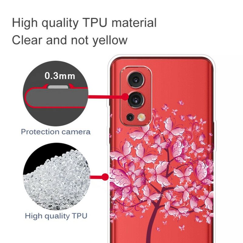 Coque Pour OnePlus Nord 2 5G Transparente Arbre À Papillons