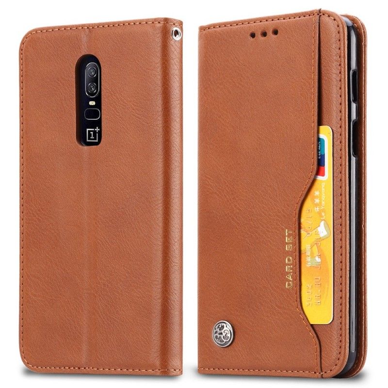 Flip Cover Oneplus 6 Simili Cuir Porte-cartes