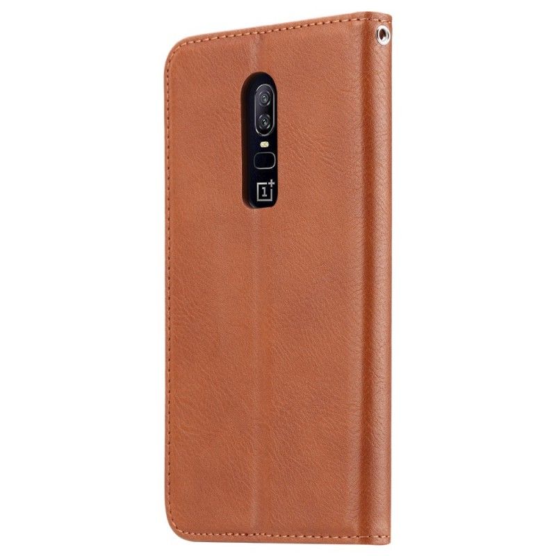 Flip Cover Oneplus 6 Simili Cuir Porte-cartes