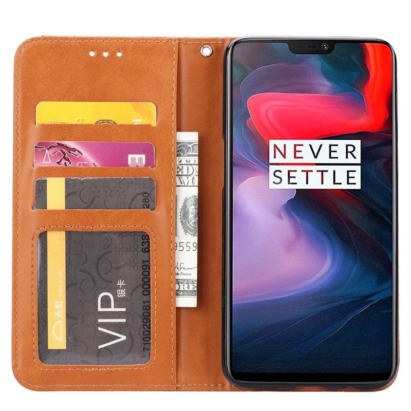 Flip Cover Oneplus 6 Simili Cuir Porte-cartes