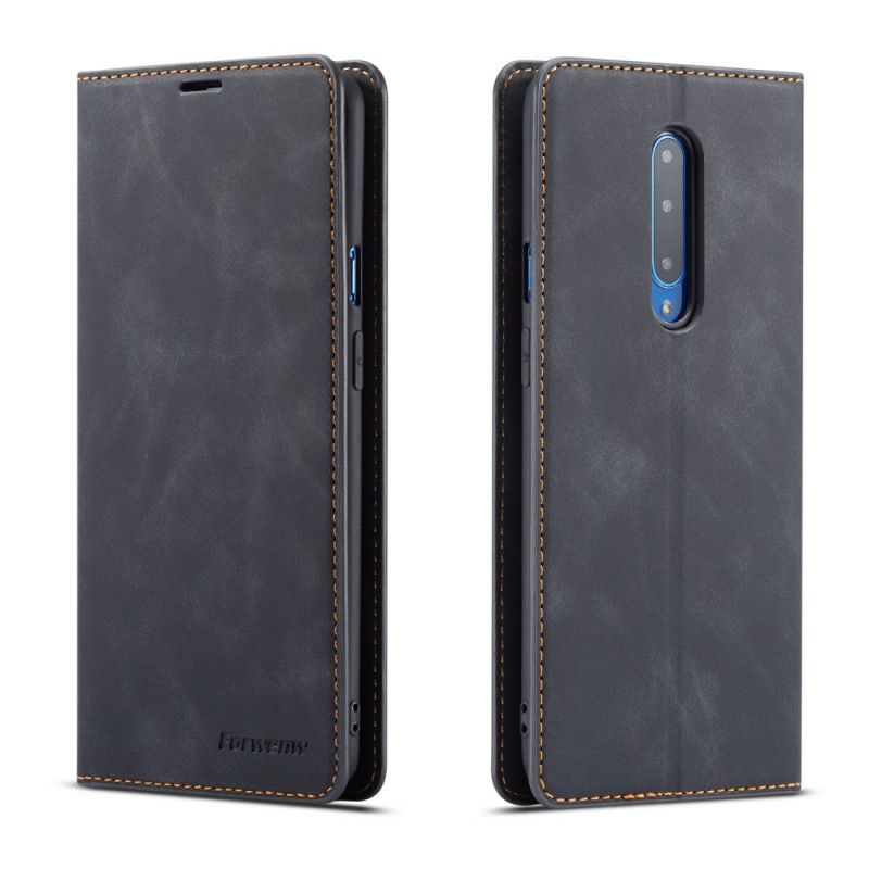 Flip Cover Oneplus 7 Pro Effet Cuir Forwenw