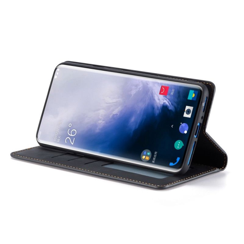 Flip Cover Oneplus 7 Pro Effet Cuir Forwenw