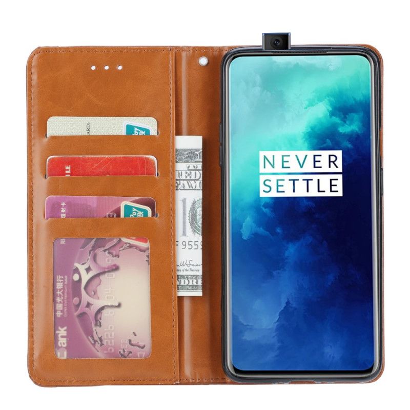 Flip Cover Oneplus 7t Pro Simili Cuir Porte-cartes