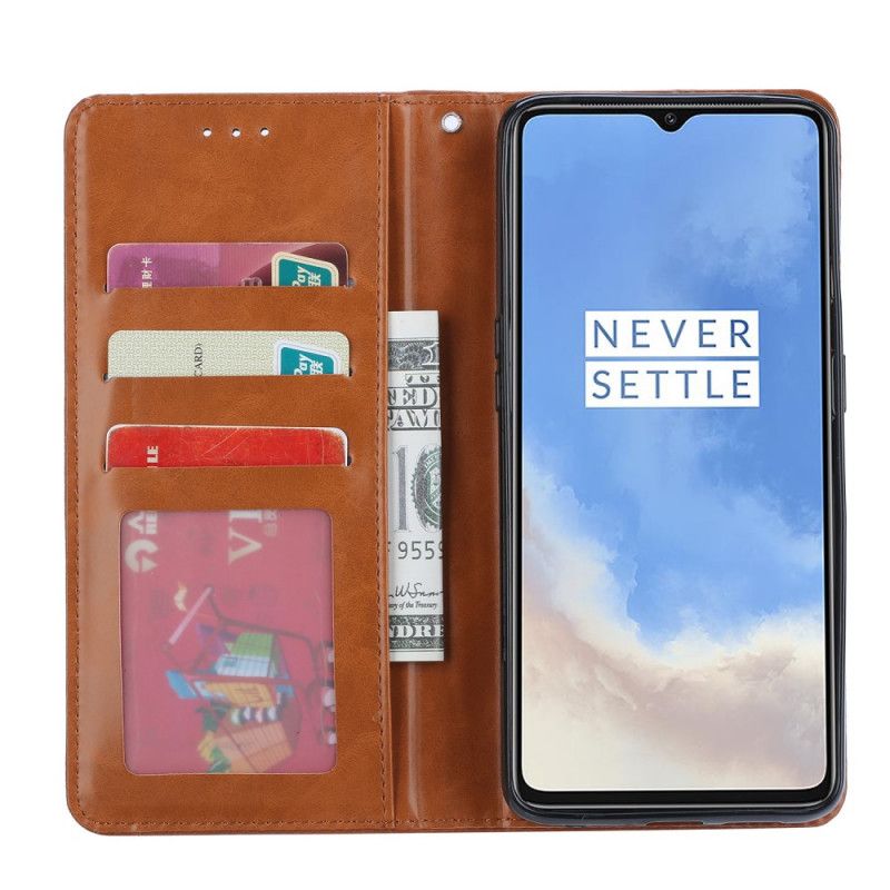 Flip Cover Oneplus 7t Simili Cuir Porte-cartes