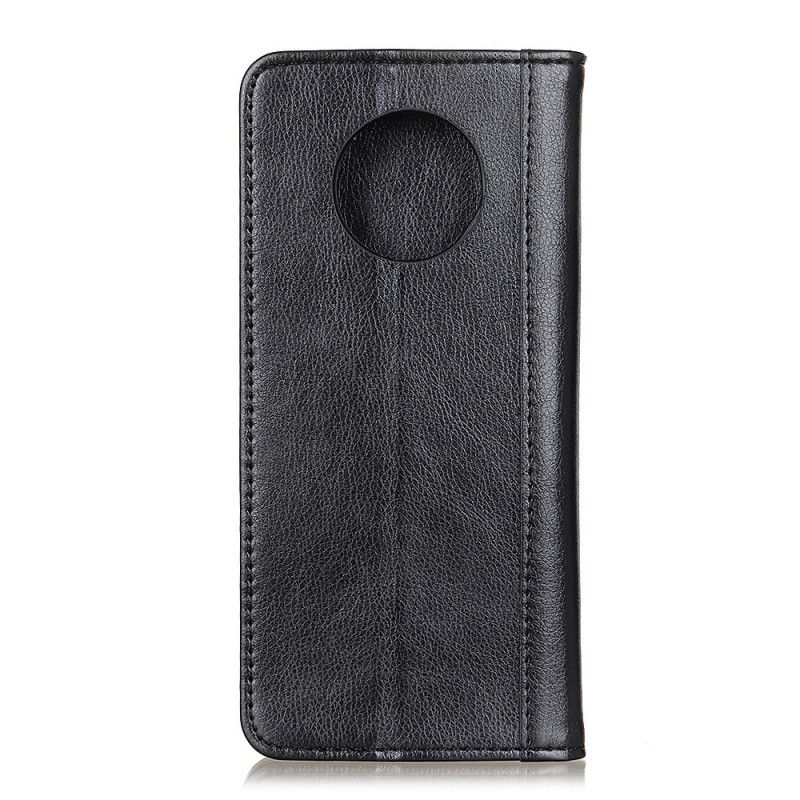 Flip Cover Oneplus 7t Version Cuir Fendu Litchi