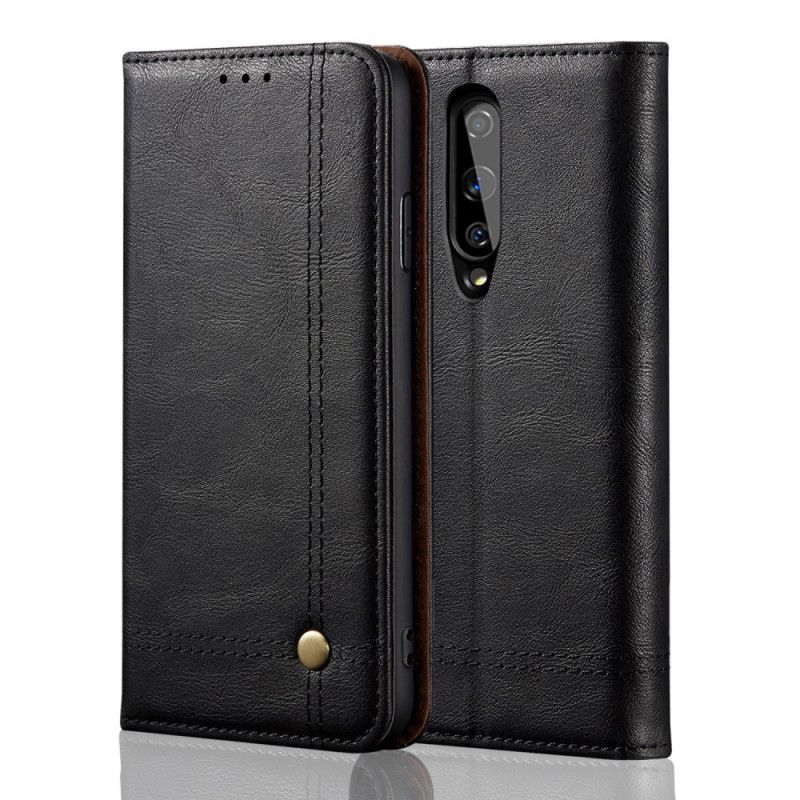 Flip Cover Oneplus 8 Effet Cuir Coutures