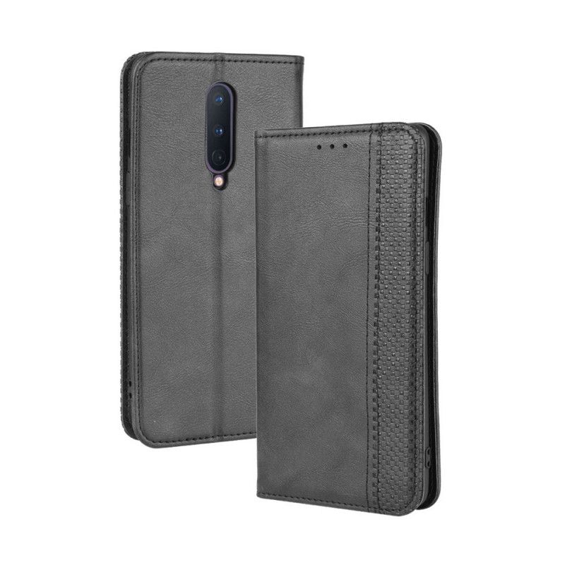 Flip Cover Oneplus 8 Effet Cuir Vintage Stylisé